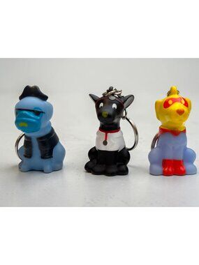 American Heart Association Set Of 3 Dog-Themed Keychains - Blue Black Yellow Des